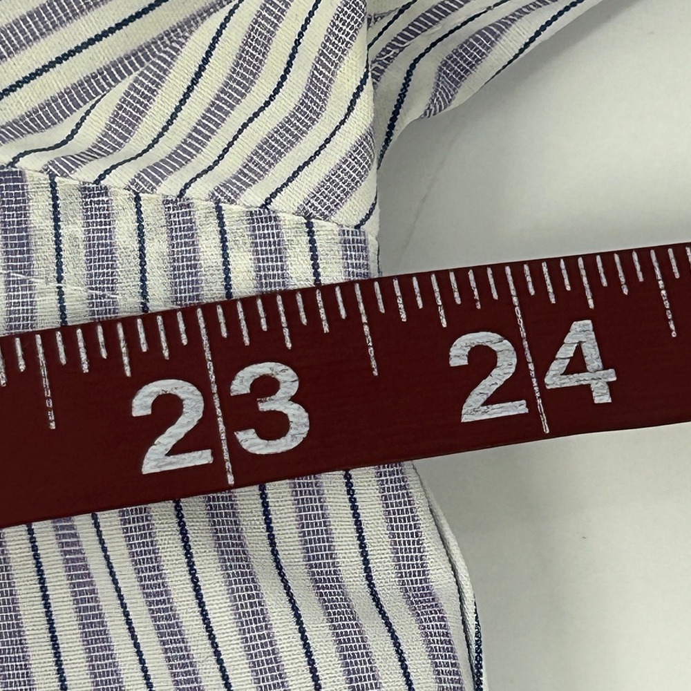 Brooks Brothers Milano Dress Shirt Mens 17-35 Purple White Striped Supima Cotton - Picture 6 of 10